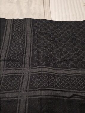 Gucci Black and Gray Signature Pattern Scarf